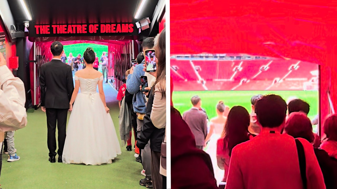 Boda en Old Trafford: Pareja se viraliza por cumplir su sueño en "El teatro de los sueños"