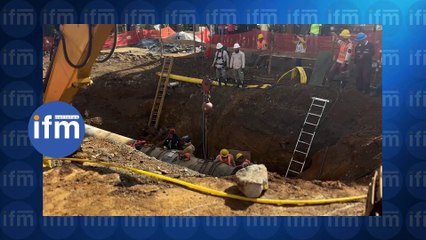 Avanzan obras de reparación del tubo en Santa Cruz