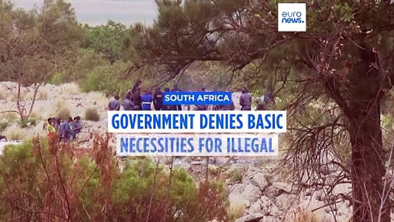 South African police cut off supplies to illegal miners in a bid to 'smoke them out'