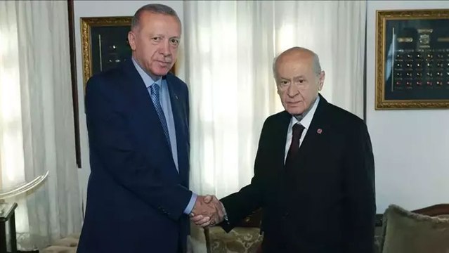 Cumhurbaşkanı Erdoğan, MHP lideri Bahçeli'yi Beştepe'de kabul etti