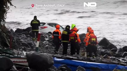Sicilia, auto in mare e allagamenti in provincia di Catania