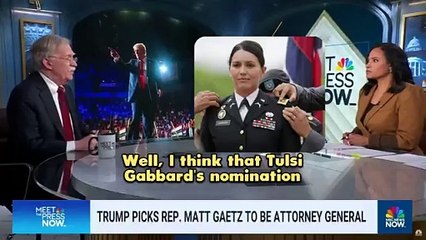 Warmonger John Bolton is totally furious that President Trump nominated Tulsi Gabbard for Director of National Intelligence. 'She's totally not competent for that job. Gaetz is the worst. She may be t