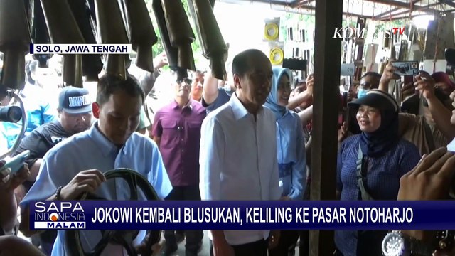 Momen Jokowi Blusukan Dampingi Cawalkot Solo Respati Ardi ke Pasar Notoharjo
