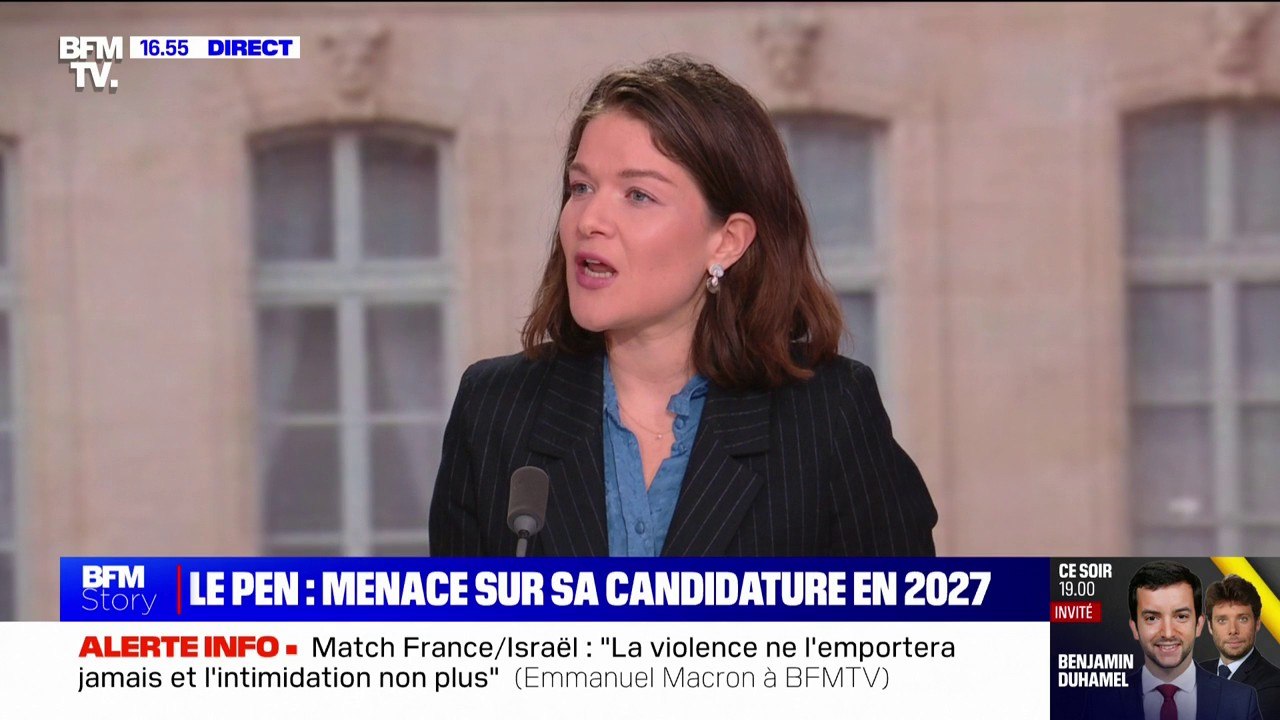 Inéligibilité requise contre Marine Le Pen: "Je trouve ça choquant de demander à un tribunal de ne pas appliquer quelque chose qui est inscrit dans la loi", réagit Inès Bernard (Anticor)