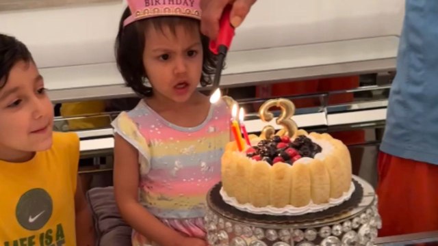 Birthday girl throws tantrum after little brother blows out her cake candles