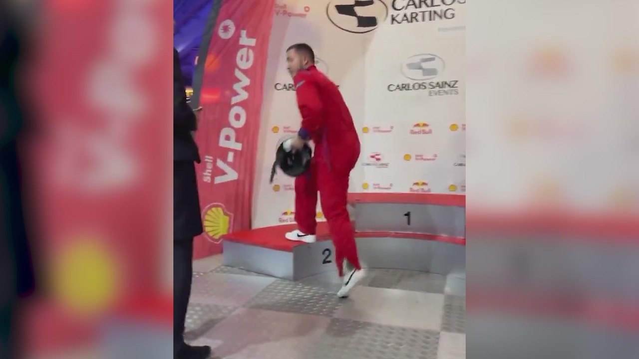 En redes alucinan con la escena: Hazard y Mbappé, juntos en el karting de Sainz