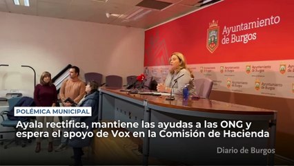 La alcaldesa de Burgos rectifica, mantiene las ayudas a las ONG y espera el apoyo de Vox al Presupuesto