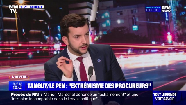 Procès du RN: Le Parlement européen a désigné comme adversaires dans cette affaire les Insoumis, le Modem et le Rassemblement national , assure Jean-Philippe Tanguy