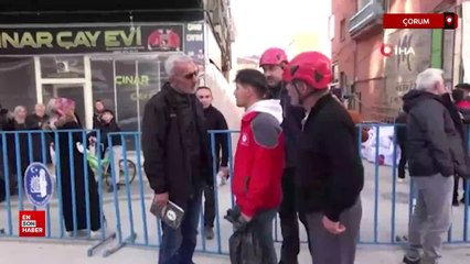 Çorum'da patlamada hasar gören evlerinden eşyalarını 4 gün sonra alabildiler