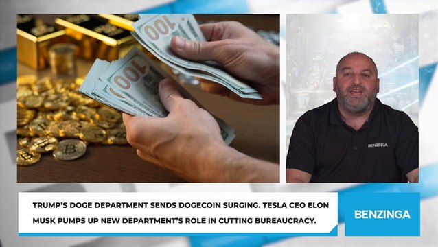 Trump's DOGE Department Sends Dogecoin Surging. Tesla CEO Elon Musk Pumps Up New Department's Role In Cutting Bureaucracy.