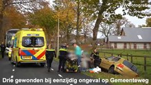Drie gewonden bij eenzijdig ongeval op Gemeenteweg