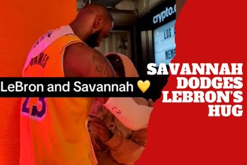Savannah James dodges LeBron’s affection in viral moment
