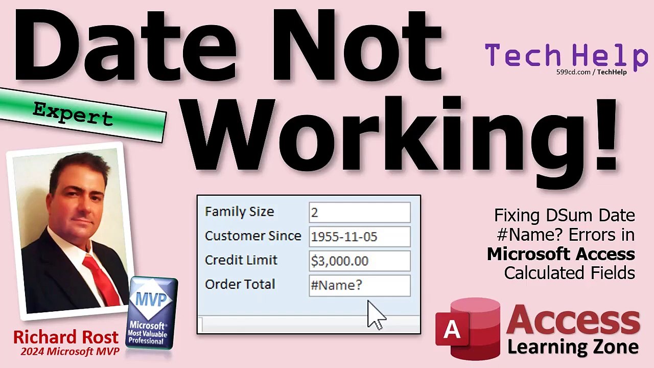 Fixing DSum Date #Name? Errors in Microsoft Access Calculated Fields