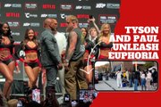 Mike Tyson and Jake Paul generate endless lines at Pavillion Music Factory for their highly anticipated weigh-in