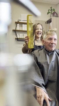 Woman Pranks Elderly Man With Huge Comb