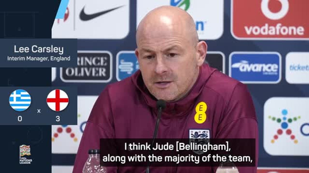 Carsley delighted with Bellingham's leadership in Kane absence