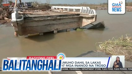 San Jose bridge, gumuho dahil sa lakas ng agos ng tubig at mga inanod na troso | Balitanghali