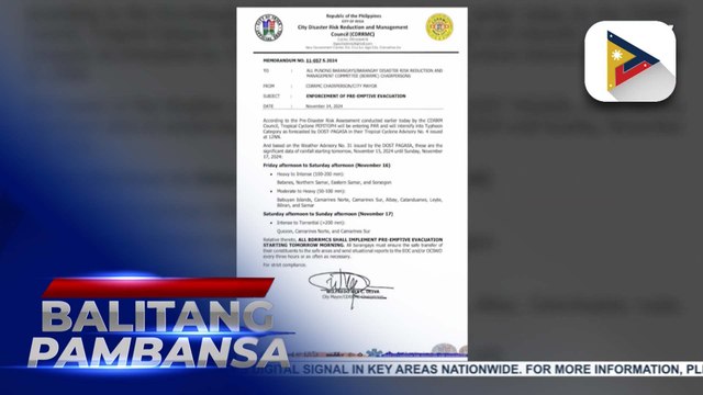 Pre-emptive evacuation, ipinatupad na sa Iriga City dahil sa banta ng Bagyong #PepitoPH