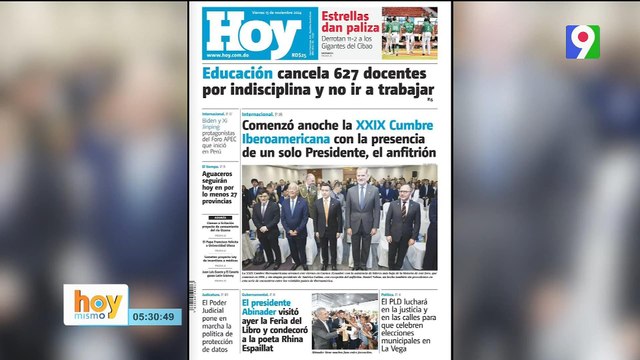 Titulares prensa dominicana viernes 15 de noviembre 2024 | Hoy Mismo