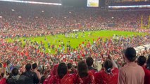 Ole Miss fans take over the field in jubilant celebration after beating Georgia Bulldogs