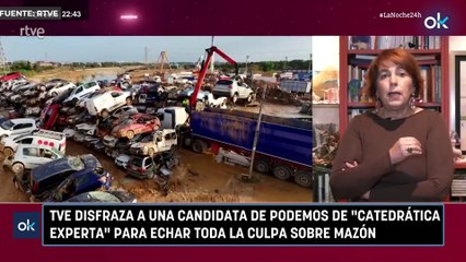 TVE disfraza a una candidata de Podemos de "catedrática experta" para echar toda la culpa sobre Mazón