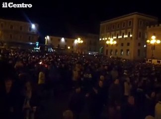 L'Aquila 4 anni dopo, la lettura dei nomi delle vittime in piazza Duomo