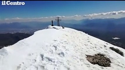 Una volpe sulla vetta del monte Velino