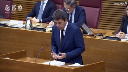 Mazón: "Ni el terremoto de Lorca, ni la erupción del volcán de La Palma pueden asimilarse a lo ocurrido aquí"