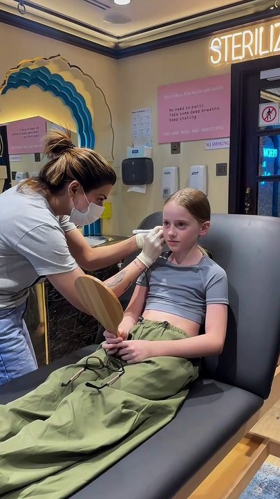 Ear Piercing at Piercing Zone by Dr. Vikas #dubai #earpiercing #babypiercing #nosepiercing #belly