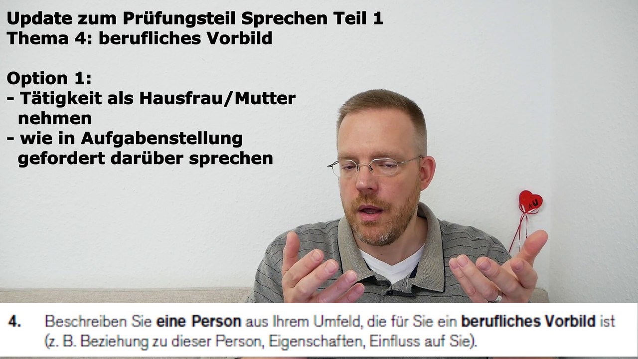 Deutsch-Test für den Beruf B2 – 18a – Sprechen Teil 1 – Thema 4: berufliches Vorbild als Hausfrau