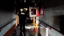 La Guardia Civil inspecciona la residencia incendiada de Zaragoza