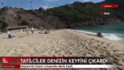 Alanya'da Kasım ortasında deniz keyfi