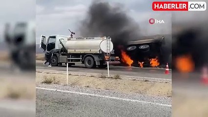 Tekerleği Kopan Kamyondan Kıvılcım Yangına Neden Oldu