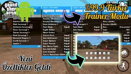"HERKESİN SABIRSIZLIKLA BEKLEDİĞİ TRAİNER V4 ÇIKTI !!"GTA Sa Android Mods
