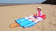 Gaby and Alex playing on the Beach with Sand and other Kids Toys