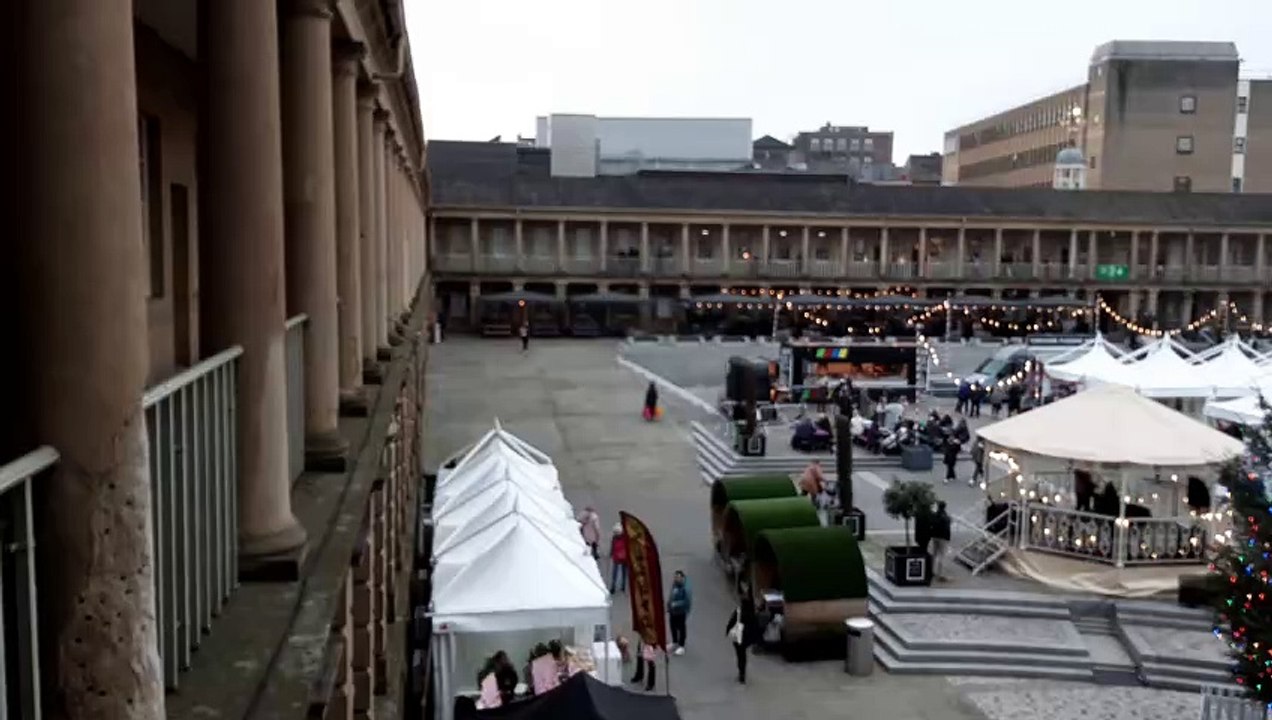 Christmas market at The Piece Hall in Halifax