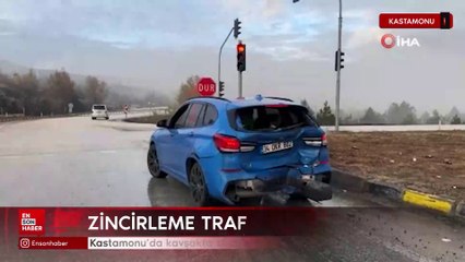 Kastamonu’da kavşakta zincirleme trafik kazası