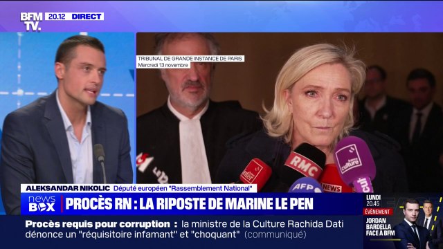 Inéligibilité requise contre Marine Le Pen: Aleksandar Nikolic dénonce des magistrats engagés à combattre le RN