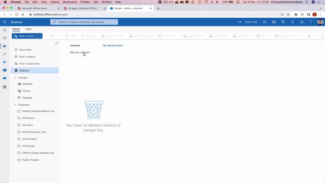 How to USE Microsoft People for Office 365 On a Mac - Tutorial 13 - Recover a List - Basic Tutorial