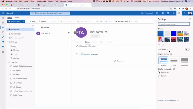 How to USE Microsoft People for Office 365 On a Mac - Tutorial 15 - Change Display Density - Basic