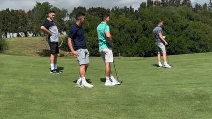 Unexpected prank leaves golfer sprinting across the course after spotting a fake snake