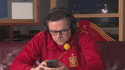 Reacción de Roncero a los goles de España frente a Dinamarca