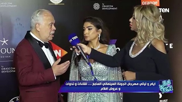 د. أشرف زكي وزوجته النجمة روجينا في لقاء خاص على ريد كاربت مهرجان الجونة