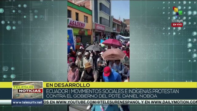 Organizaciones sociales y sindicatos se movilizan en contra del gobierno de Daniel Noboa