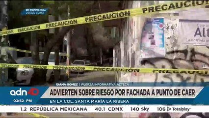 Advierten sobre riesgo por fachada a punto de caer en la colonia Santa María la Ribera