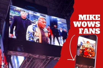 Mike Tyson electrifies fans with his epic stadium entrance on giant screens