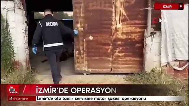 İzmir'de oto tamir servisine motor şasesi operasyonu