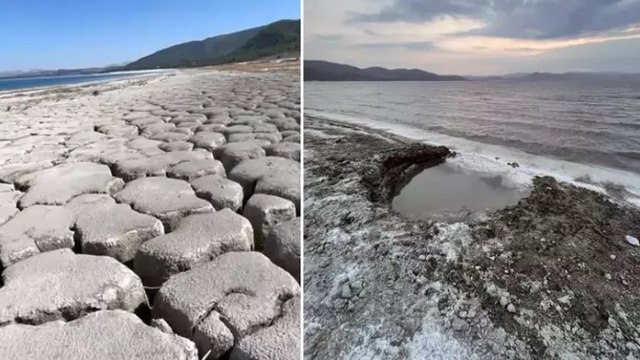 Salda Gölü’nün suyu, 3 ayda 20 metre çekildi