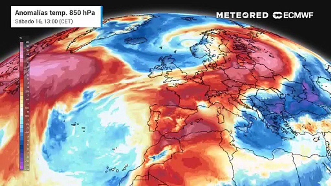 Anomalías de temperatura previstas a unos 1400 metros para los próximos días