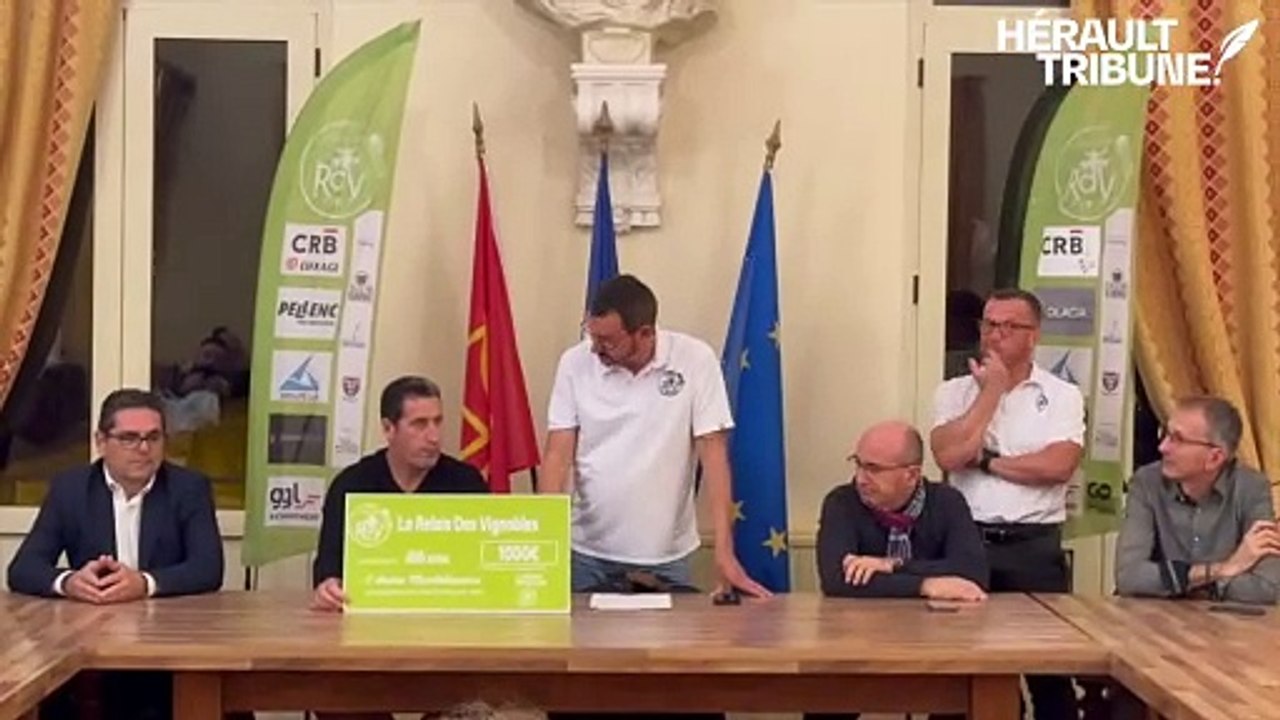 Remise de chèque du Relais des Vignobles à l’Arche Montblanaise, en soutien à la Fondation Saint-Pierre de Palavas-les-Flots.